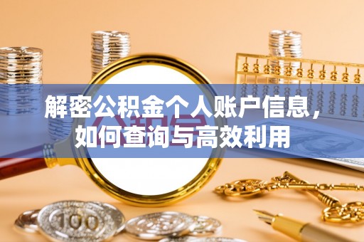 土默特左旗解密公积金个人账户信息，如何查询与高效利用